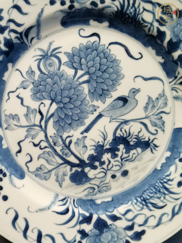 古玩陶瓷青花花鳥盤真品鑒賞圖