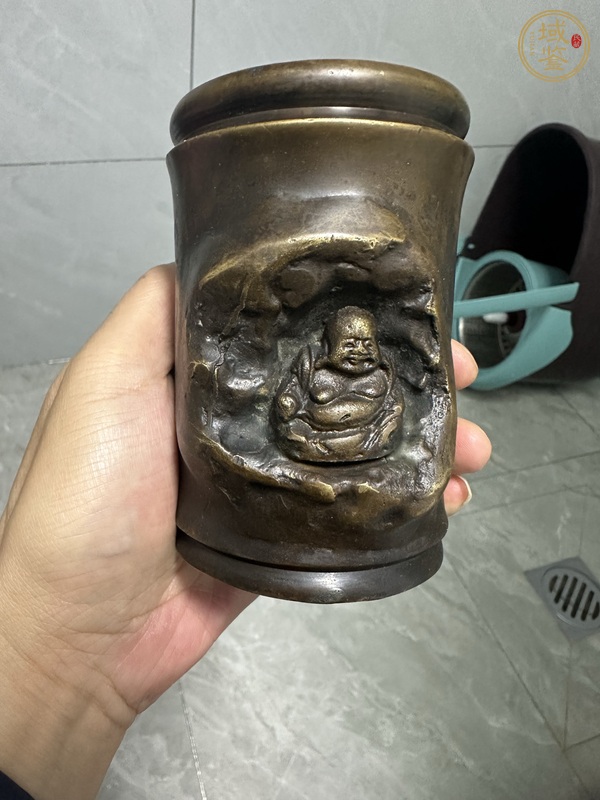 古玩銅器銅筆筒真品鑒賞圖