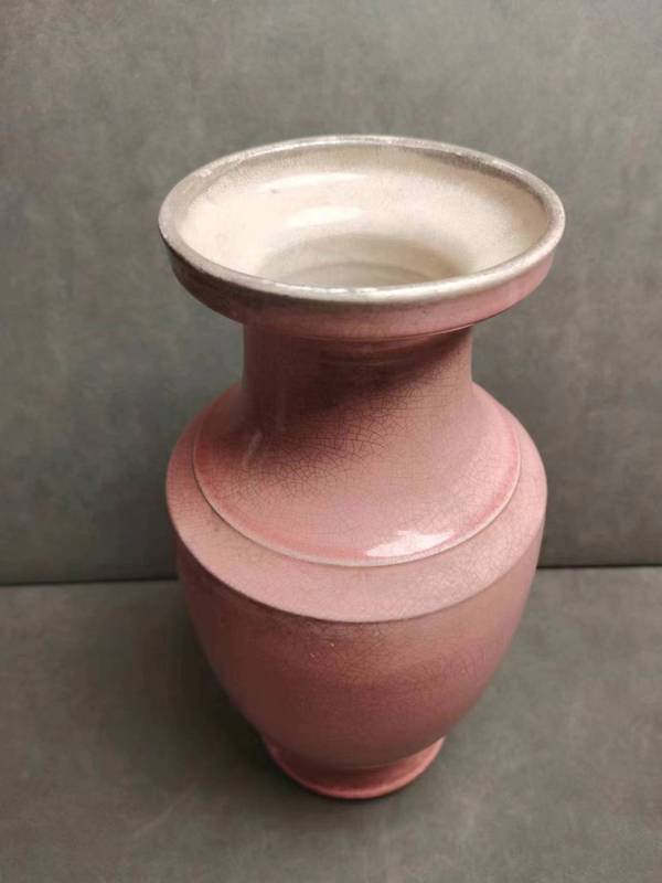 古玩陶瓷紅哥釉盤口瓶拍賣,當前價格1300元