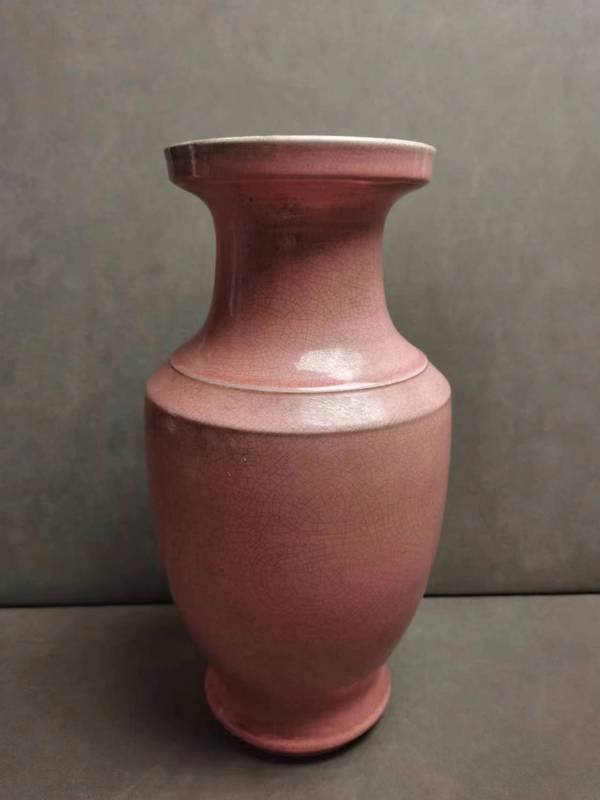 古玩陶瓷紅哥釉盤口瓶拍賣,當前價格1300元