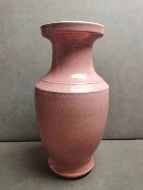 古玩陶瓷紅哥釉盤口瓶拍賣,當前價格1300元