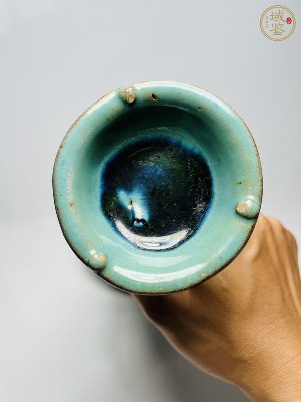 古玩陶瓷清末民初·窯變釉燭臺真品鑒賞圖