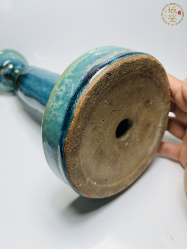古玩陶瓷清末民初·窯變釉燭臺真品鑒賞圖