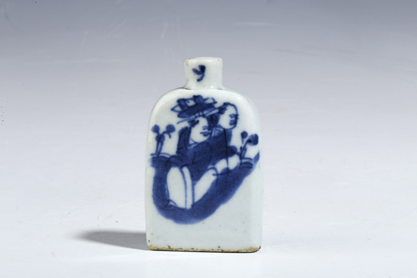 古玩陶瓷晚清·青花合和二仙人物紋鼻煙壺拍賣,當(dāng)前價(jià)格2200元