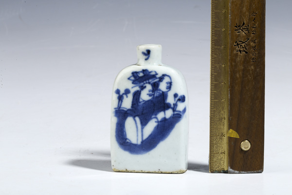 古玩陶瓷晚清·青花合和二仙人物紋鼻煙壺拍賣,當(dāng)前價(jià)格2200元