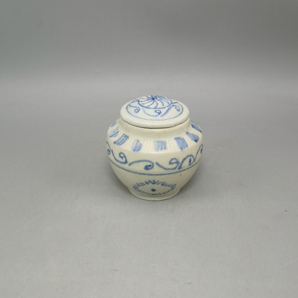 古玩陶瓷明代.花卉紋青花蓋罐拍賣,當前價格5800元