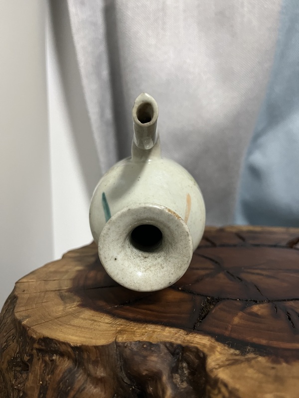 古玩陶瓷晚清粉彩人物無柄壺拍賣,當前價格850元