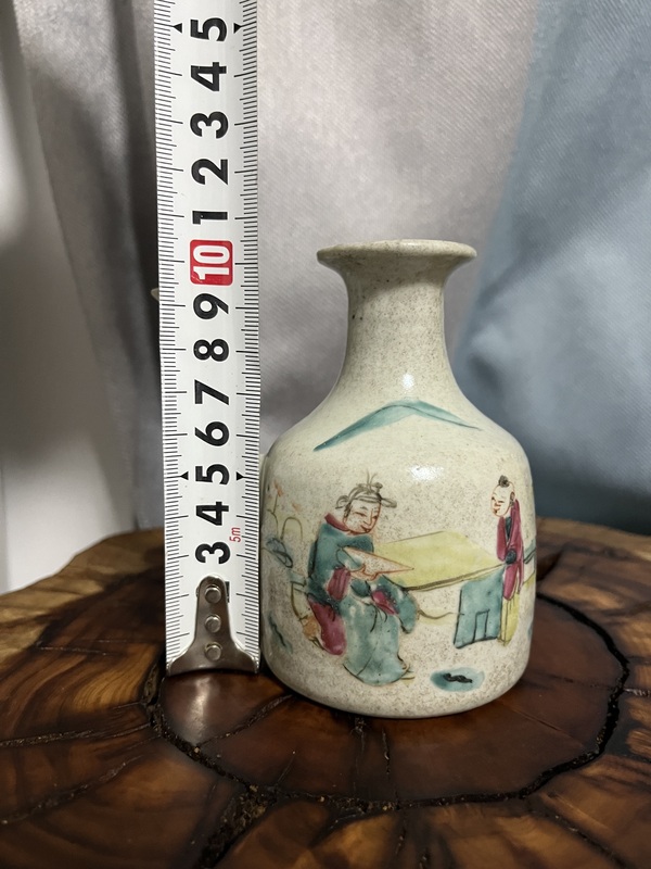 古玩陶瓷晚清粉彩人物無柄壺拍賣,當前價格850元