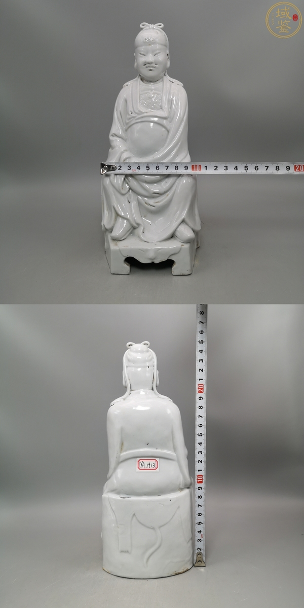 古玩陶瓷清代.白釉關公像拍賣,當前價格9800元
