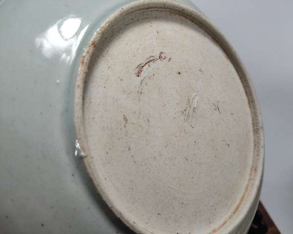 古玩陶瓷清中期青花釉里紅喜鵲登梅圖盤拍賣，當前價格1200元
