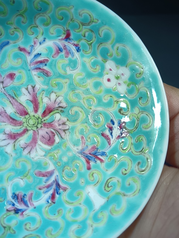 古玩陶瓷(全品)民國松石綠釉洋蓮賞盤拍賣,當(dāng)前價(jià)格450元