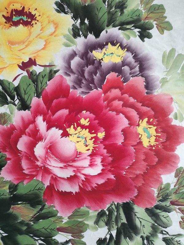 古玩字畫牡丹畫院張浪伯款寫意牡丹拍賣,當前價格180元