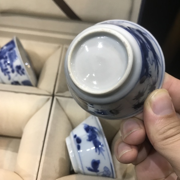 古玩陶瓷（精品品茗杯）清-康熙-錦雞牡丹-洞石花卉品茗杯各一對拍賣，當前價格3179元