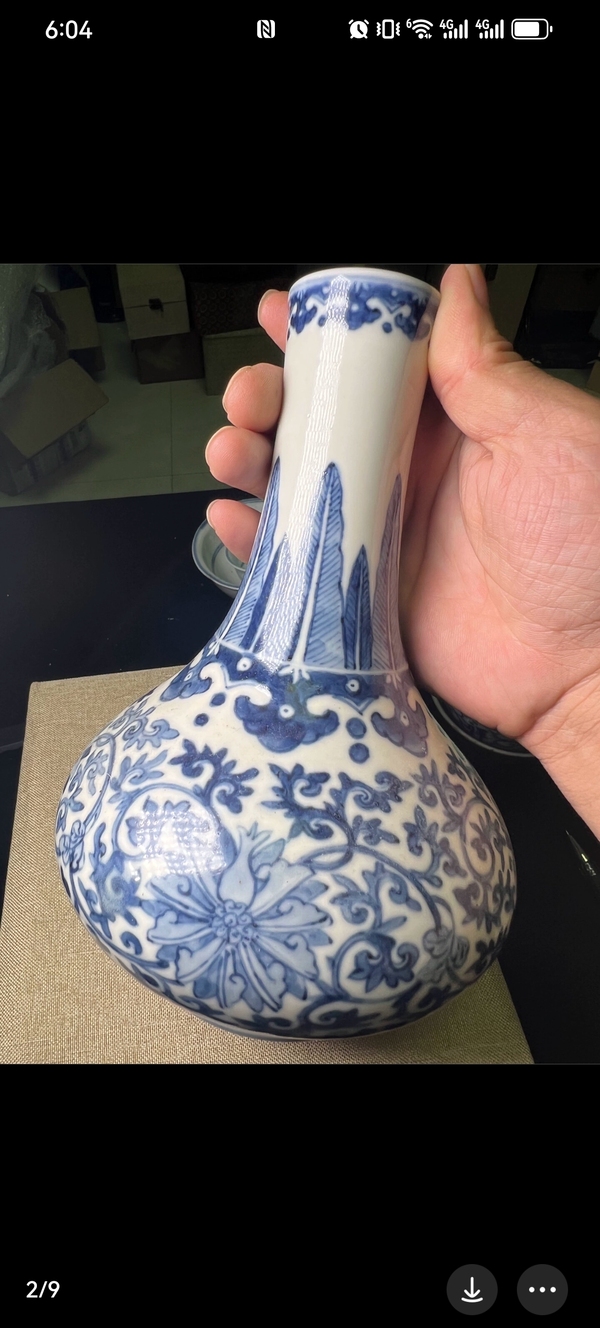 古玩陶瓷青花瓶拍賣，當(dāng)前價(jià)格8500元