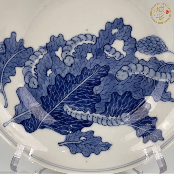 古玩陶瓷清末民初·青花桑蠶圖盤真品鑒賞圖