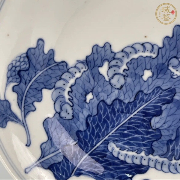古玩陶瓷清末民初·青花桑蠶圖盤真品鑒賞圖