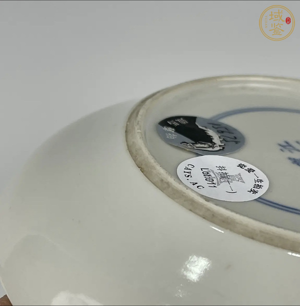 古玩陶瓷清末民初·青花桑蠶圖盤真品鑒賞圖