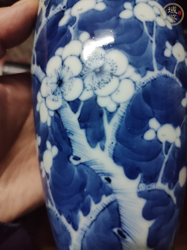 古玩陶瓷青花冰梅橄欖瓶真品鑒賞圖