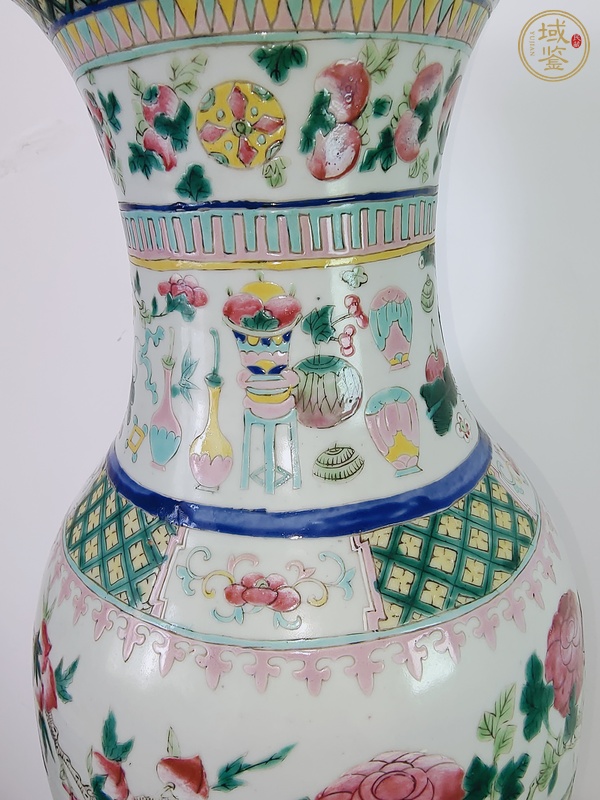 古玩陶瓷清晚·粉彩花鳥博古紋瓶真品鑒賞圖