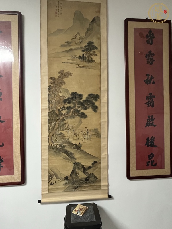 古玩字畫寫意山水人物立軸真品鑒賞圖