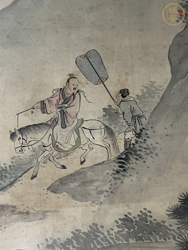 古玩字畫寫意山水人物立軸真品鑒賞圖