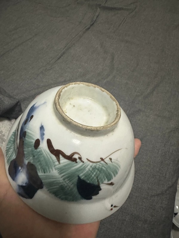 古玩陶瓷釉下彩松鶴延年圖蓋碗拍賣(mài)，當(dāng)前價(jià)格455元