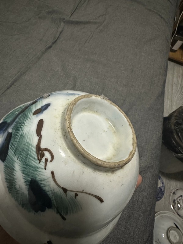 古玩陶瓷釉下彩松鶴延年圖蓋碗拍賣(mài)，當(dāng)前價(jià)格455元