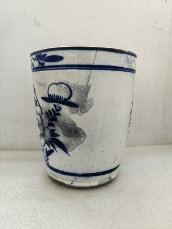 古玩陶瓷青花花鳥紋畫缸拍賣,當前價格680元
