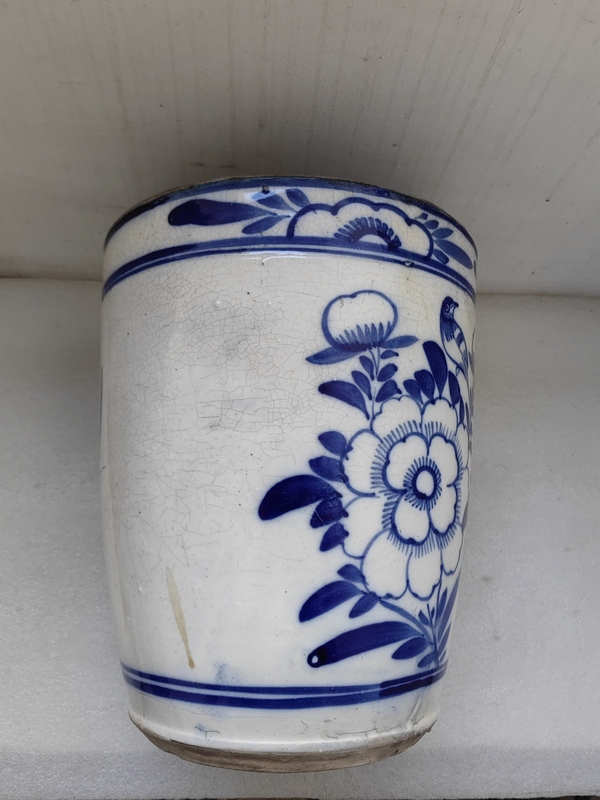 古玩陶瓷青花花鳥紋畫缸拍賣,當前價格680元