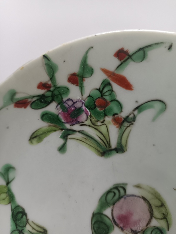 古玩陶瓷四季花卉紋粉彩盤拍賣,當前價格90元