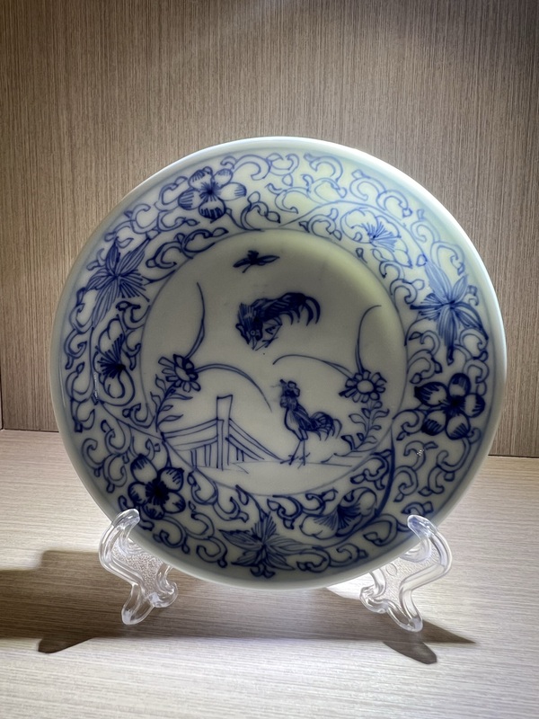 古玩陶瓷雍正-淡描青花雞紋小盤拍賣,當前價格7900元