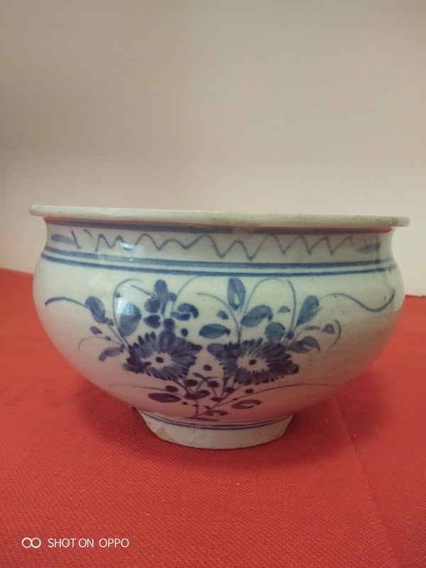 古玩陶瓷青花花卉紋香爐拍賣,當前價格865元