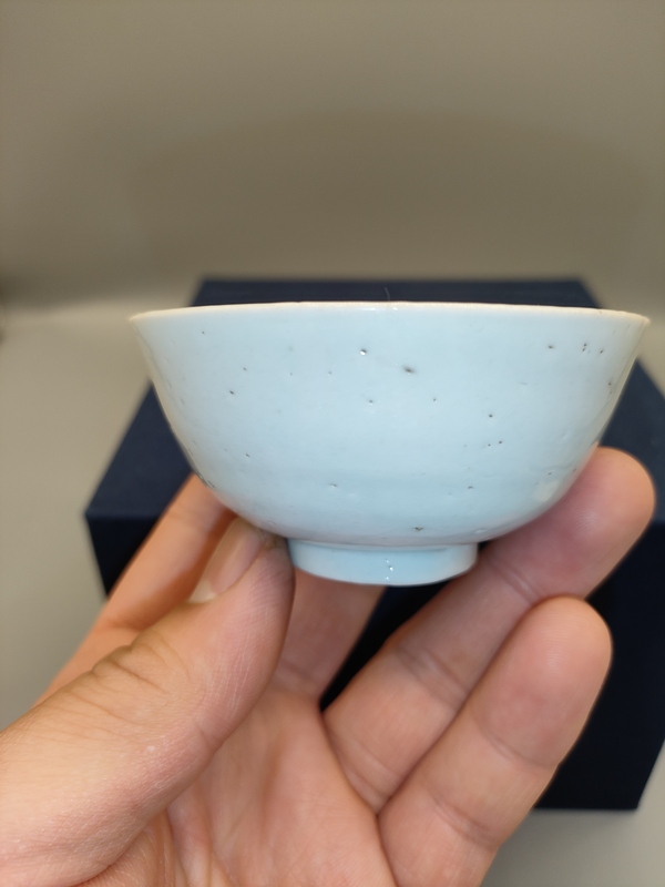 古玩陶瓷民國,美品卵白釉茶碗拍賣,當前價格150元