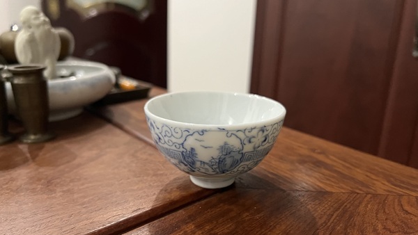 古玩陶瓷民國青花杯拍賣,當前價格299元