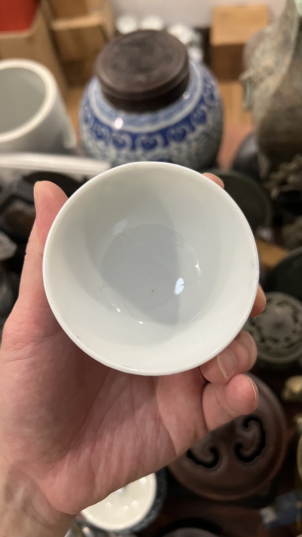 古玩陶瓷民國青花杯拍賣,當前價格299元