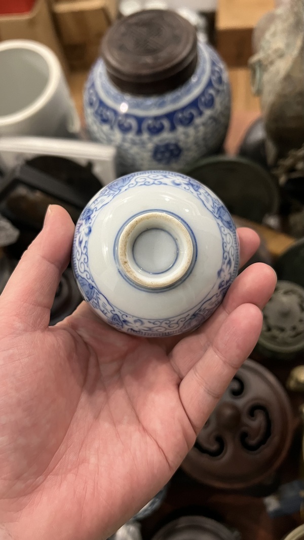 古玩陶瓷民國青花杯拍賣,當前價格299元