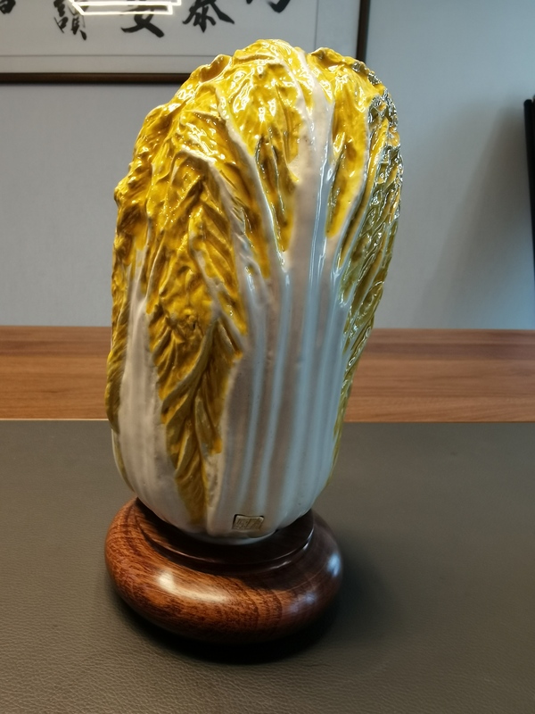 古玩陶瓷乾隆年製黃釉粉彩百財擺件拍賣,當前價格680元