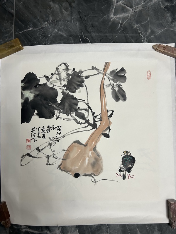 古玩轉(zhuǎn)賣彭亮《寫意花鳥》拍賣，當前價格6500元