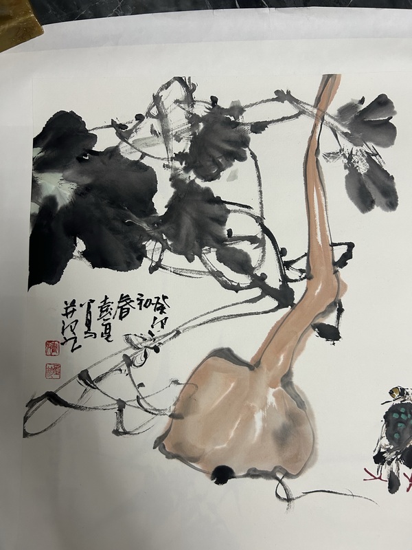 古玩字畫彭亮《寫意花鳥(niǎo)》拍賣，當(dāng)前價(jià)格458元