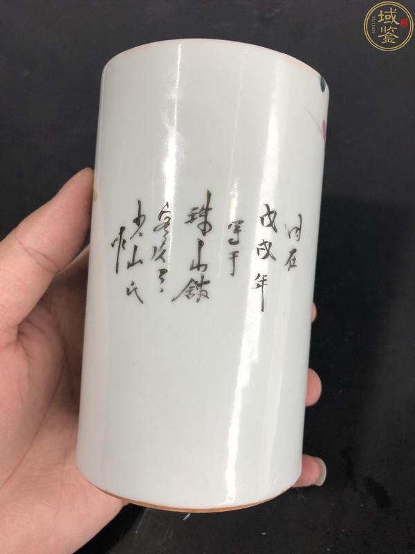 古玩陶瓷御窯廠大師安少山淺絳彩花鳥(niǎo)紋筆筒拍賣(mài),當(dāng)前價(jià)格3980元