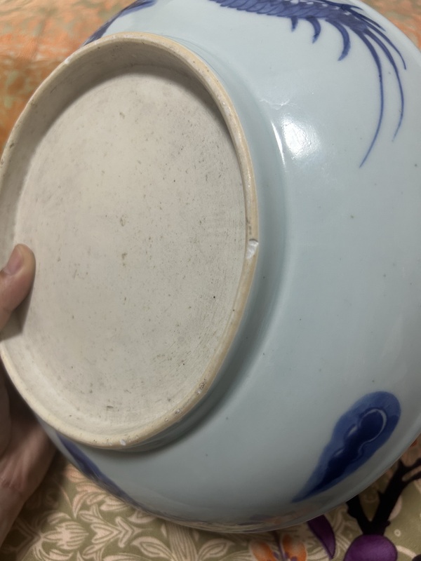 古玩陶瓷雍正青花過墻龍紋盤拍賣,當前價格12000元