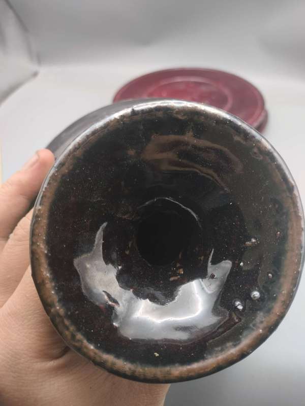 古玩陶瓷明末烏金黑釉瓶拍賣,當前價格166元