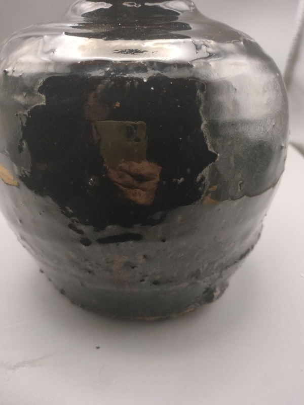 古玩陶瓷明末烏金黑釉瓶拍賣,當前價格166元