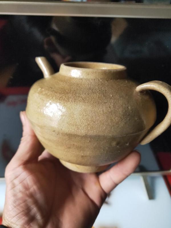 古玩陶瓷元明青釉執壺拍賣,當前價格1800元