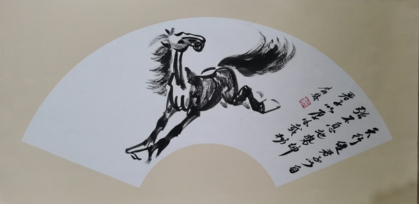 古玩字畫徐悲鴻再傳弟子淮海第一駿李天駿奔馬圖拍賣，當(dāng)前價格199元