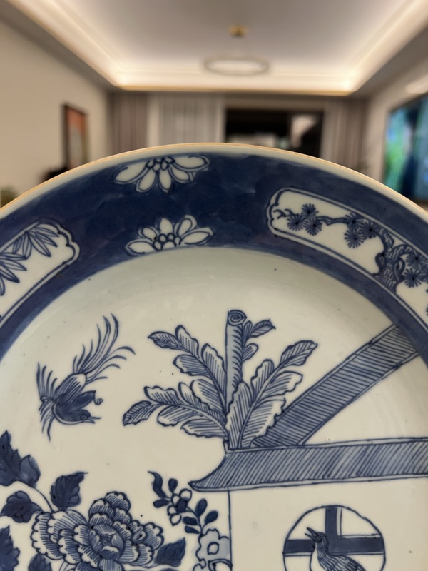 古玩陶瓷清·康熙/花鳥紋青花盤拍賣,當前價格3600元