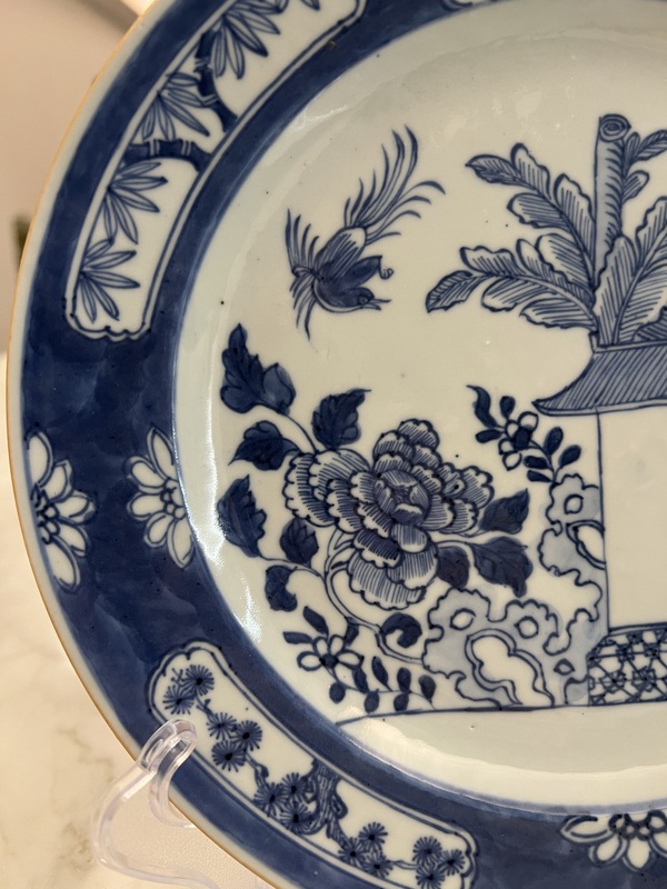 古玩陶瓷清·康熙/花鳥紋青花盤拍賣,當前價格3600元