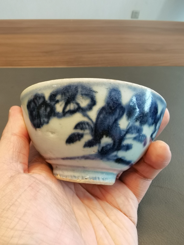 古玩陶瓷明代嘉靖花鳥紋茶碗拍賣,當前價格500元