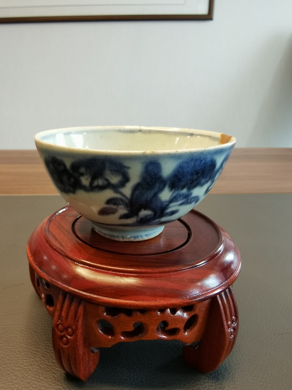 古玩陶瓷明代嘉靖花鳥紋茶碗拍賣，當(dāng)前價(jià)格500元