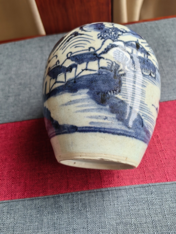 古玩陶瓷青花山水人物紋蓋罐拍賣,當前價格1600元
